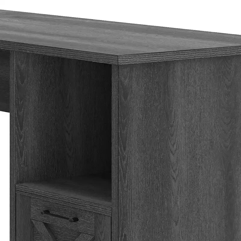 Bureau d'angle en forme de L de 60 pouces avec tiroir de classement et armoire de rangement pour bureau à domicile, salle d'étude