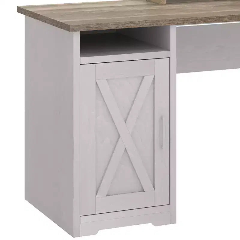 Bureau d'angle en forme de L de 60 pouces avec tiroir de classement et armoire de rangement pour bureau à domicile, salle d'étude