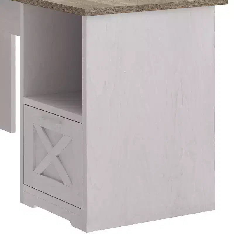 Bureau d'angle en forme de L de 60 pouces avec tiroir de classement et armoire de rangement pour bureau à domicile, salle d'étude