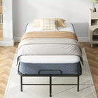 Lit pliant avec matelas de 12,7 cm, lit d'appoint portable pour camping, lit pliant rembourré avec roulettes, taille double