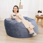 Grand pouf de 4 pieds pour adultes/adolescents avec remplissage en mousse déchiquetée, canapé pouf confortable avec remplissage inclus, poufs en tissu velours doux, 4 pieds