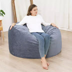 Grand pouf de 4 pieds pour adultes/adolescents avec remplissage en mousse déchiquetée, canapé pouf confortable avec remplissage inclus, poufs en tissu velours doux, 4 pieds