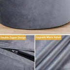 Grand pouf de 4 pieds pour adultes/adolescents avec remplissage en mousse déchiquetée, canapé pouf confortable avec remplissage inclus, poufs en tissu velours doux, 4 pieds
