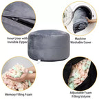 Grand pouf de 4 pieds pour adultes/adolescents avec remplissage en mousse déchiquetée, canapé pouf confortable avec remplissage inclus, poufs en tissu velours doux, 4 pieds