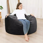 Grand pouf de 4 pieds pour adultes/adolescents avec remplissage en mousse déchiquetée, canapé pouf confortable avec remplissage inclus, poufs en tissu velours doux, 4 pieds
