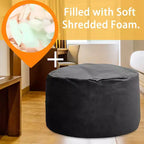 Grand pouf de 4 pieds pour adultes/adolescents avec remplissage en mousse déchiquetée, canapé pouf confortable avec remplissage inclus, poufs en tissu velours doux, 4 pieds