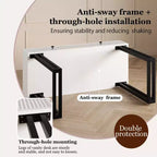 Coiffeuse double tiroir avec miroir rond - Coiffeuse de style moderne avec éclairage, cadre en fer robuste, construction en MDF, deux tiroirs spacieux