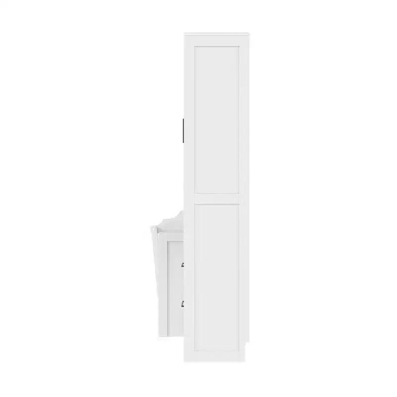 Lit mural escamotable complet Murphy avec placard, lit armoire pleine grandeur pliant avec tiroirs de rangement et étagères pour chambre d'amis/bureau
