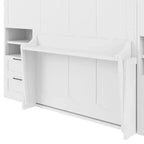 Lit mural escamotable complet Murphy avec placard, lit armoire pleine grandeur pliant avec tiroirs de rangement et étagères pour chambre d'amis/bureau
