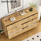 Commode 7 tiroirs cannelée avec poignées dorées, meuble de rangement moderne pour chambre à coucher, salon, couloir