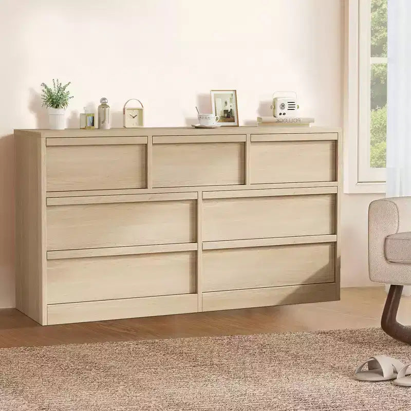 Commode, Buffet en bois durable avec tiroirs et plateau spacieux, Meuble de chambre à coucher de style scandinave, pour salon, couloir