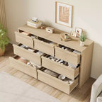 Commode, Buffet en bois durable avec tiroirs et plateau spacieux, Meuble de chambre à coucher de style scandinave, pour salon, couloir