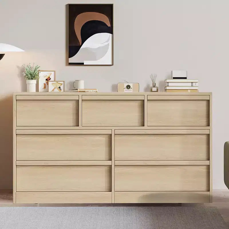 Commode, Buffet en bois durable avec tiroirs et plateau spacieux, Meuble de chambre à coucher de style scandinave, pour salon, couloir