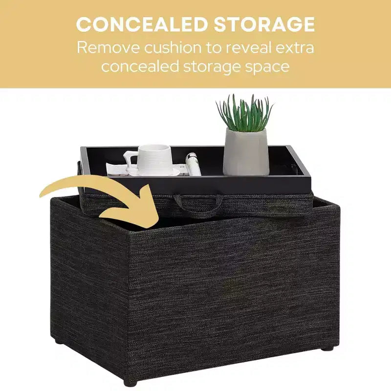 Pouf de rangement Comfort Accent avec plateau réversible