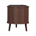 Meuble TV Mid-Century Modern de 177,8 cm avec portes coulissantes, tiroirs et prise de courant intégrée pour téléviseur de 203,2 cm, noyer