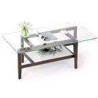 Table d'appoint carrée 24 avec étagère de rangement supplémentaire pour salon, bureau, bureau