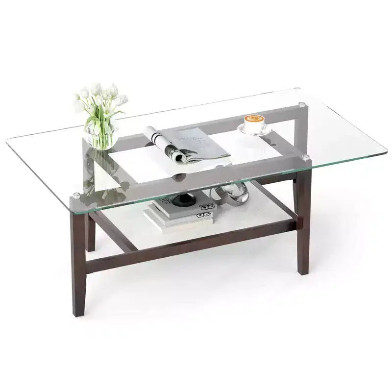 Table d'appoint carrée 24 avec étagère de rangement supplémentaire pour salon, bureau, bureau