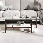 Table d'appoint carrée 24 avec étagère de rangement supplémentaire pour salon, bureau, bureau