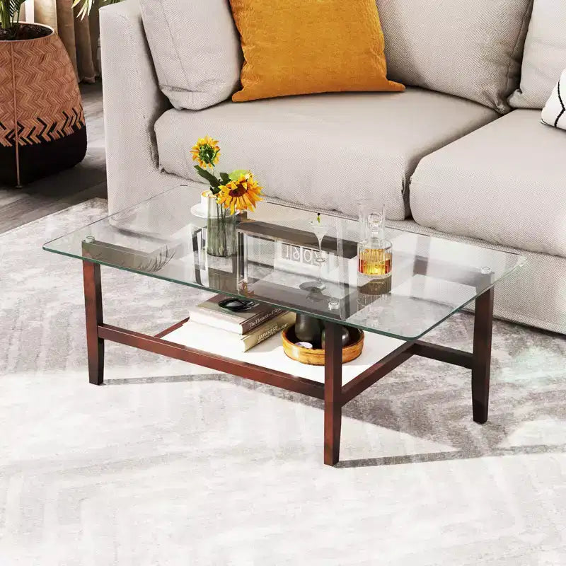Table d'appoint carrée 24 avec étagère de rangement supplémentaire pour salon, bureau, bureau