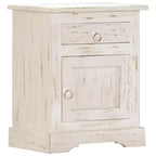 Bedside Cabinet White Solid mango wood 15.7 x 11.8 x 19.7 in