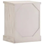 Table de chevet blanche en bois de manguier massif 40 x 30 x 50 cm