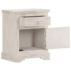 Table de chevet blanche en bois de manguier massif 40 x 30 x 50 cm