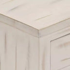 Table de chevet blanche en bois de manguier massif 40 x 30 x 50 cm