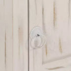 Table de chevet blanche en bois de manguier massif 40 x 30 x 50 cm