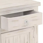 Table de chevet blanche en bois de manguier massif 40 x 30 x 50 cm