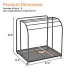 Porte-serviettes extérieur pour piscine, porte-serviettes autoportant en rotin tressé, organiseur de rangement avec compartiment pour flotteurs, frites de piscine, bouées de natation