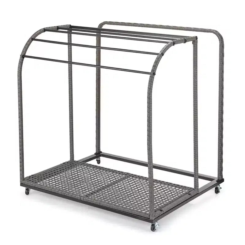 Porte-serviettes extérieur pour piscine, porte-serviettes autoportant en rotin tressé, organiseur de rangement avec compartiment pour flotteurs, frites de piscine, bouées de natation
