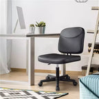 Fauteuil de bureau sans accoudoirs à dossier mi-haut, réglable, noir