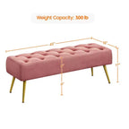 Banc de bout de lit moderne capitonné avec boutons pour chambre à coucher