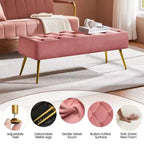 Banc de bout de lit moderne capitonné avec boutons pour chambre à coucher