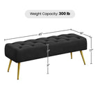 Banc de bout de lit moderne capitonné avec boutons pour chambre à coucher