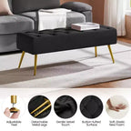 Banc de bout de lit moderne capitonné avec boutons pour chambre à coucher