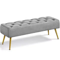 Banc de bout de lit moderne capitonné avec boutons pour chambre à coucher