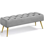 Banc de bout de lit moderne capitonné avec boutons pour chambre à coucher