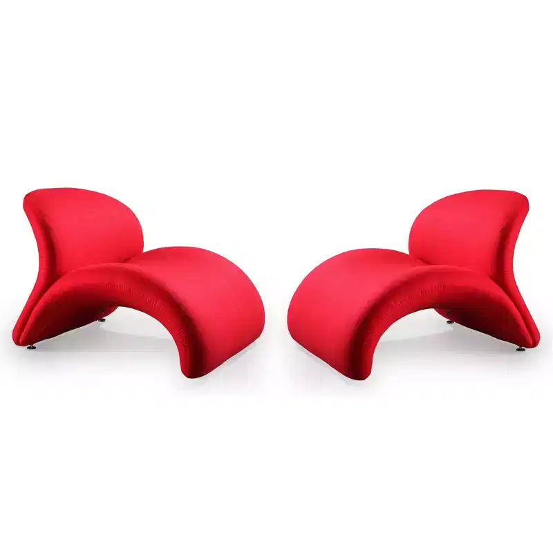 Lot de 2 fauteuils d'appoint en mélange de laine
