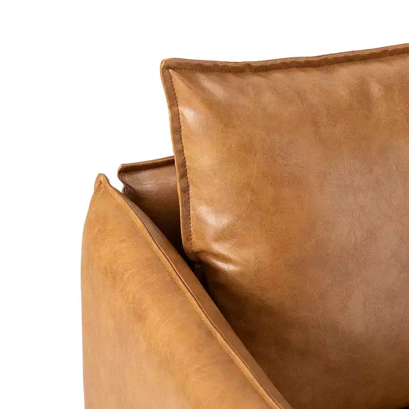 Ensemble de 2 fauteuils de salon en cuir végétalien avec pieds en métal