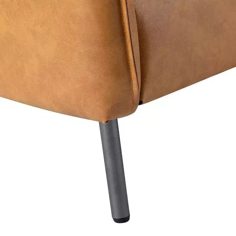 Ensemble de 2 fauteuils de salon en cuir végétalien avec pieds en métal