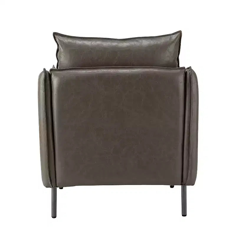 Ensemble de 2 fauteuils de salon en cuir végétalien avec pieds en métal