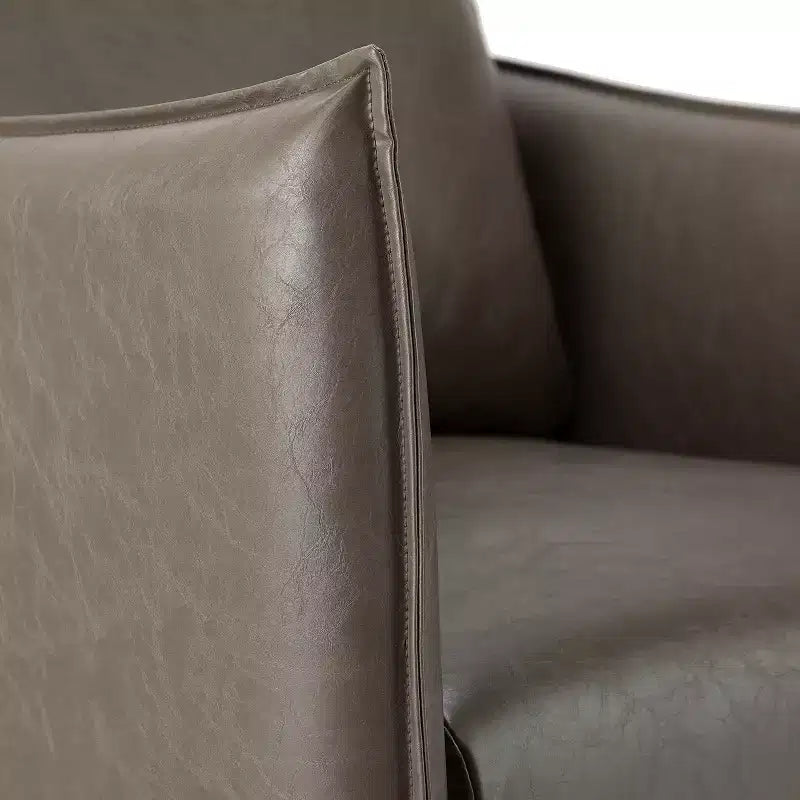 Ensemble de 2 fauteuils de salon en cuir végétalien avec pieds en métal