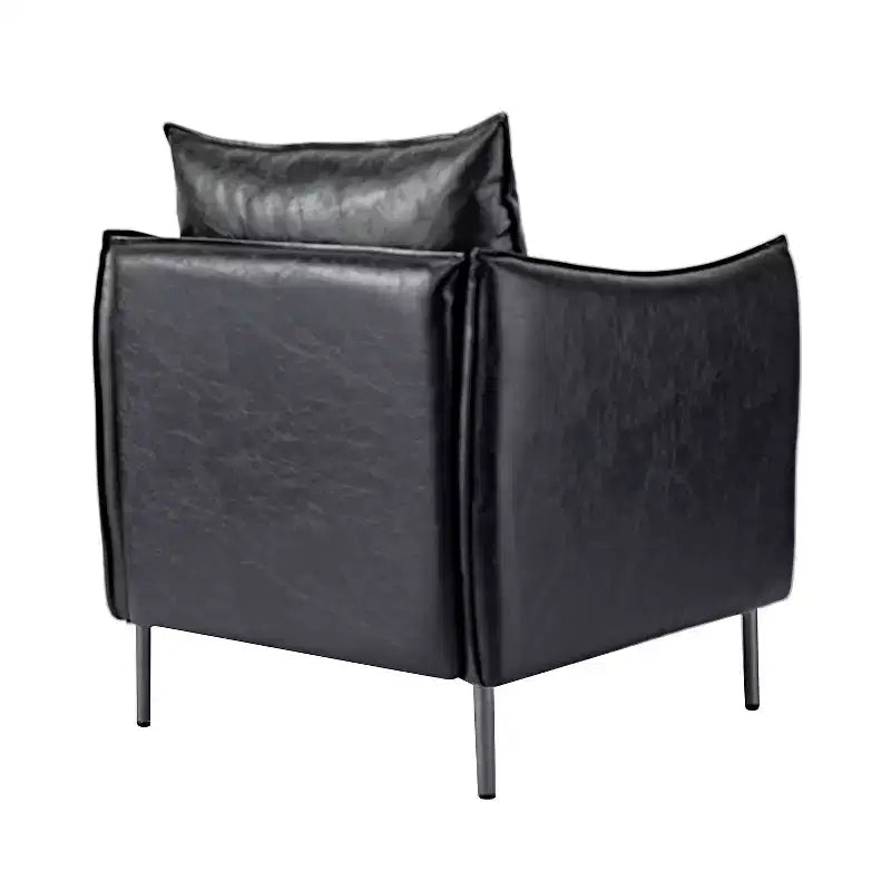 Ensemble de 2 fauteuils de salon en cuir végétalien avec pieds en métal