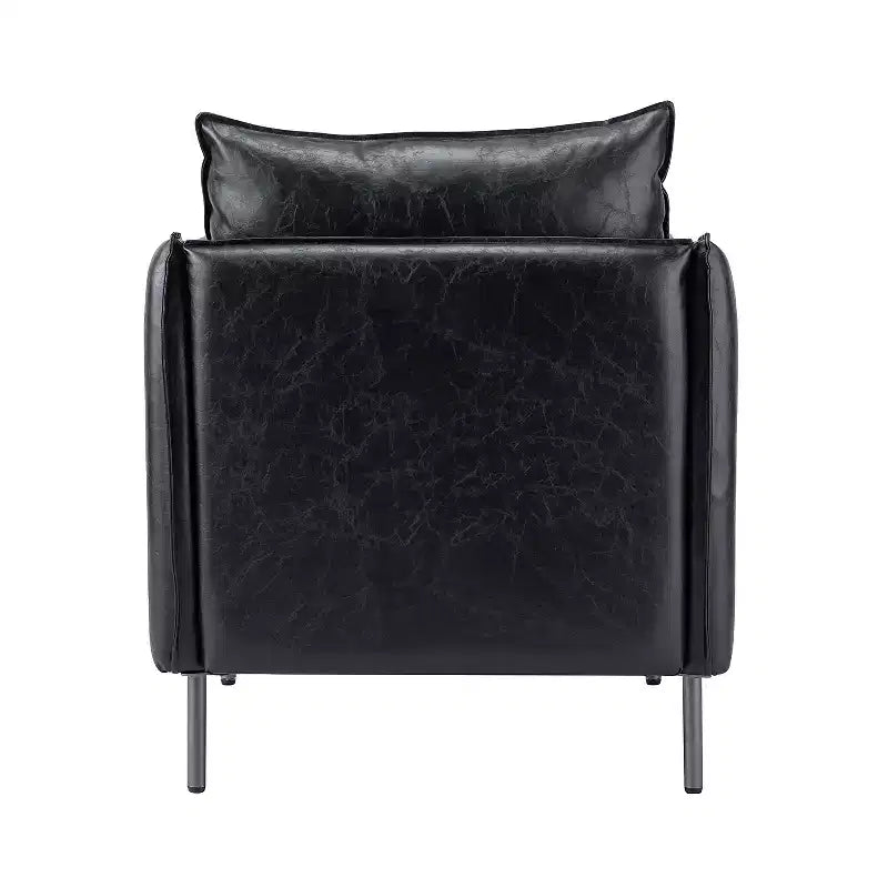 Ensemble de 2 fauteuils de salon en cuir végétalien avec pieds en métal