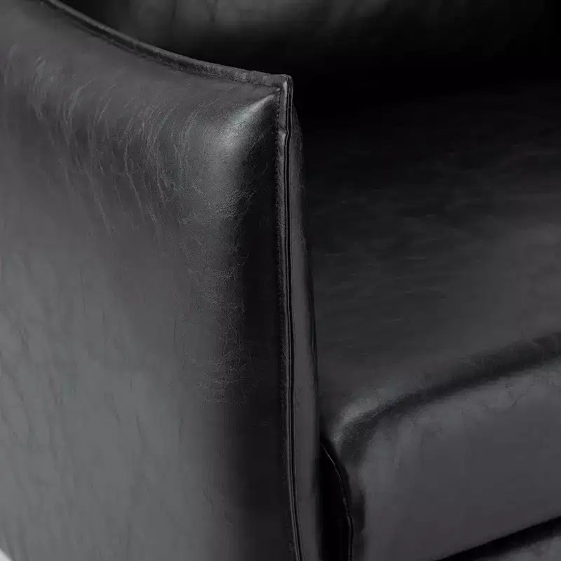 Ensemble de 2 fauteuils de salon en cuir végétalien avec pieds en métal