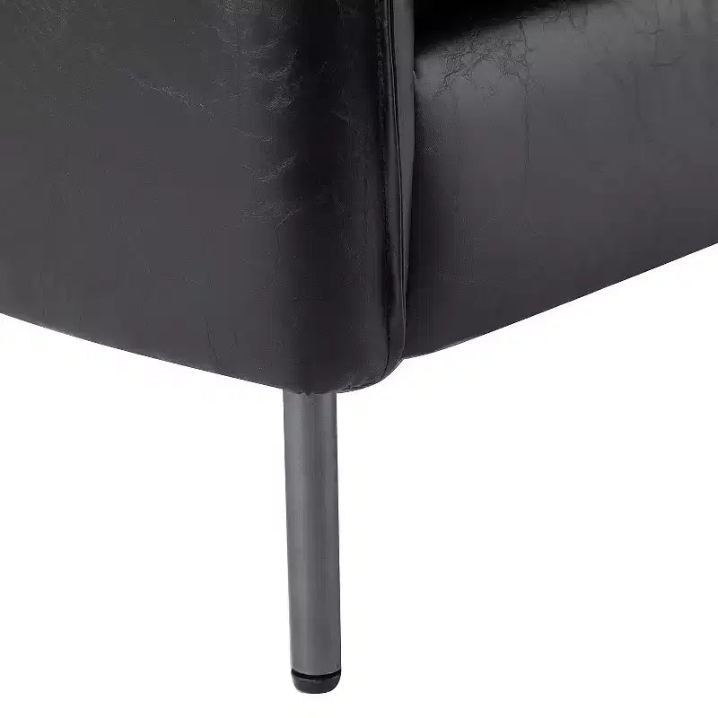 Ensemble de 2 fauteuils de salon en cuir végétalien avec pieds en métal