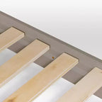 Cadre de lit plateforme en bois avec tête de lit à chevrons